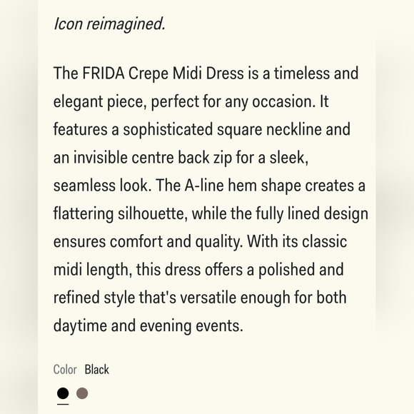 NWT Meshki Frida crepe midi dress in black size medium - Picture 6 of 9